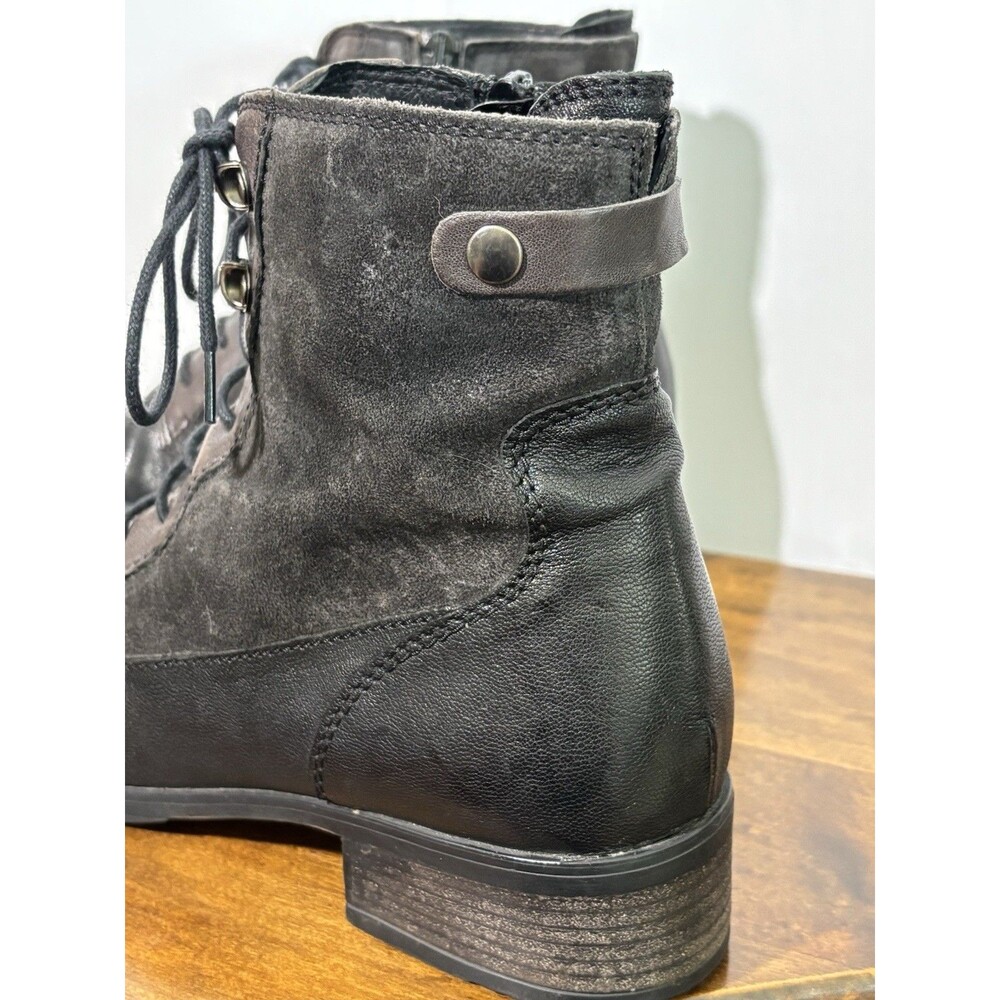 Clarks Morgan Carla Boot Womens 10 M Black Leather Lace Up Lug Utilitarian - Picture 6 of 12